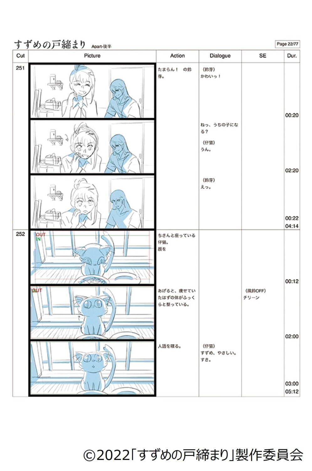 新海誠監督作品「すずめの戸締まり」展が松屋銀座で、作画や絵コンテなど制作資料＆グッズ販売も｜写真5