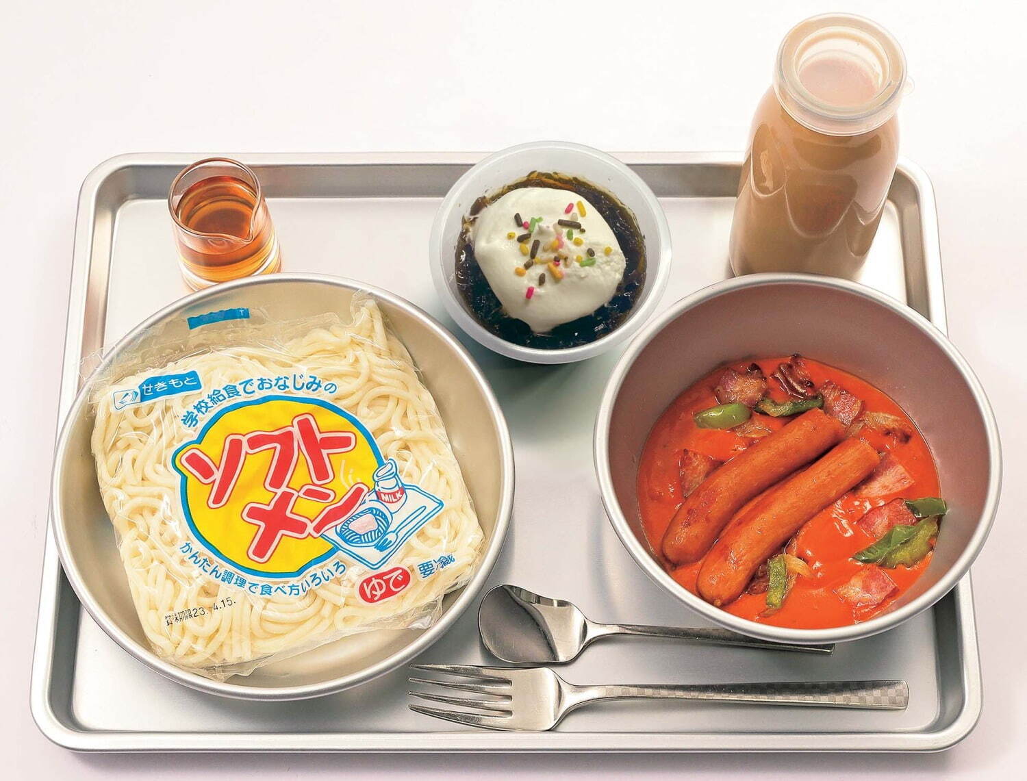 但馬屋珈琲店「ナポリタンソース＋ソフトメンのオリジナル給食セット A」＜各日販売予定 100点＞イートイン 1,501円