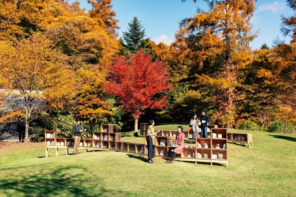 紅葉の中で読書を満喫する「紅葉図書館」軽井沢星野エリアで、どら焼きやりんごドリンクも｜写真4