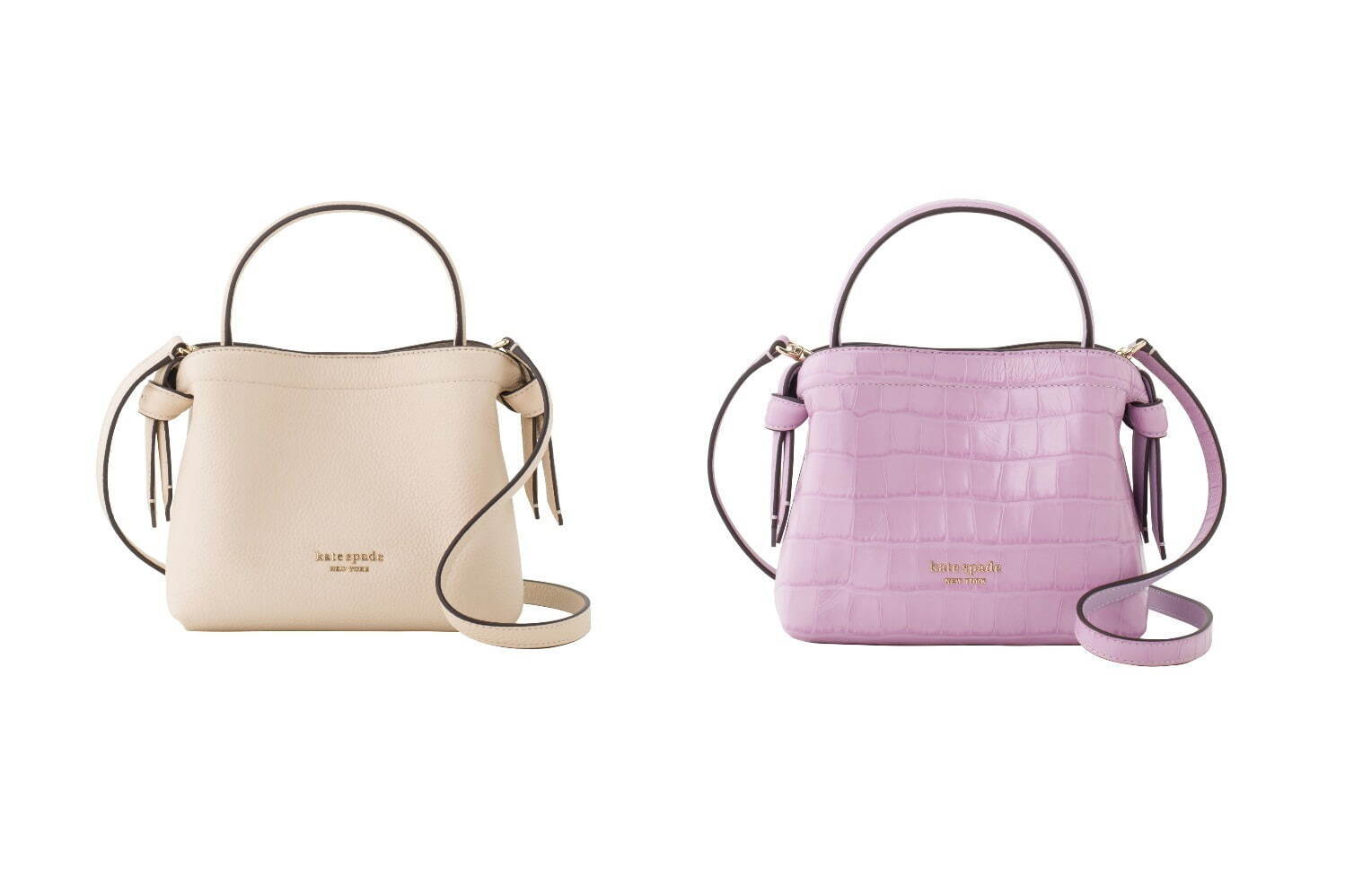 左から)knott mini crossbody tote 50,600円、56,100円