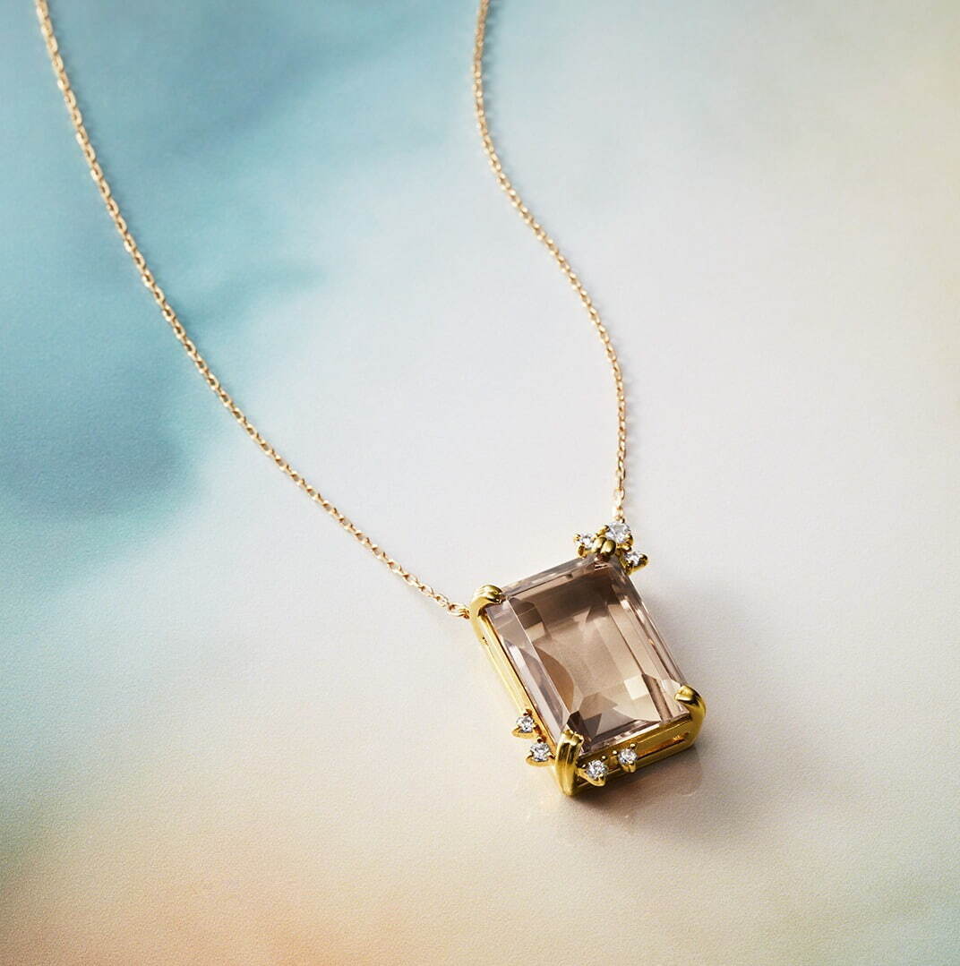 K10YG＋SV(YGc) Necklace / Smoky Quartz / White Topaz 35,200円