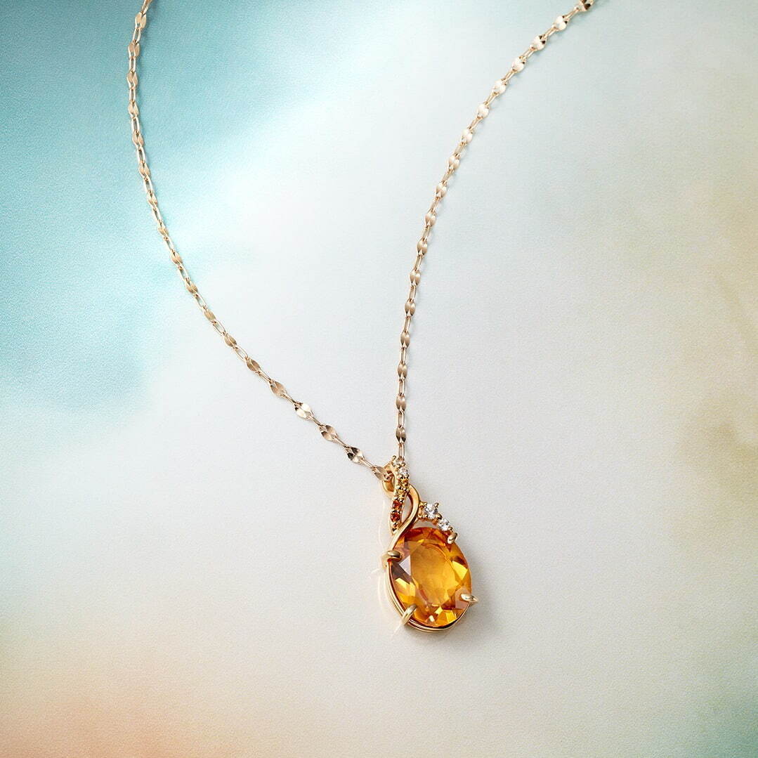 K10YG+SV(YGc) Necklace / Citrine / White Topaz / Garnet 37,400円