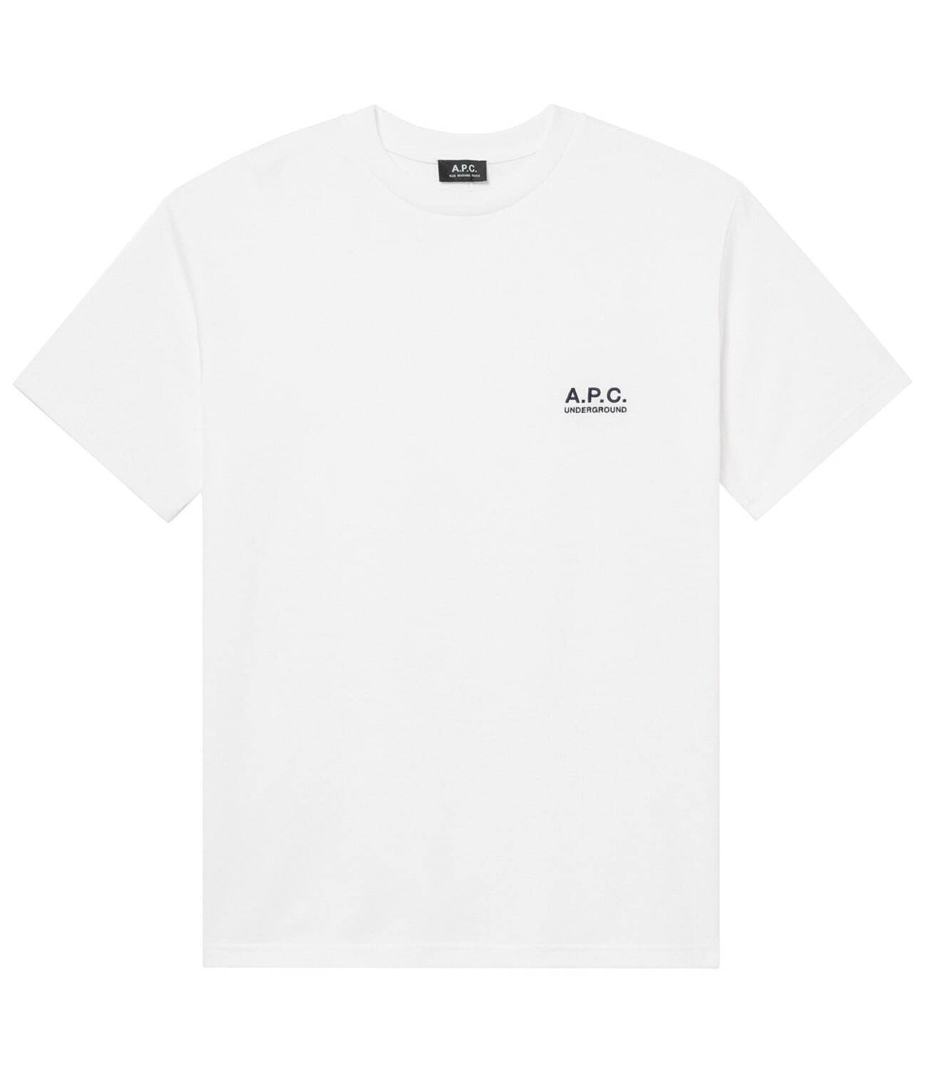 A.P.C. 原宿 アンダーグラウンド限定、胸元ロゴ刺繍のワイドシルエットTシャツ｜写真1