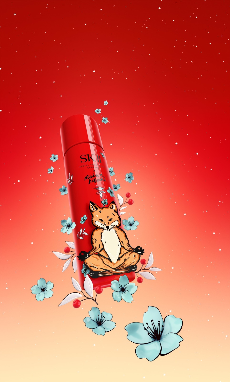 SK-II23年クリスマスコフレ、メゾンキツネとコラボ！人気化粧水が“ヨガフォックス”デザインに｜写真2