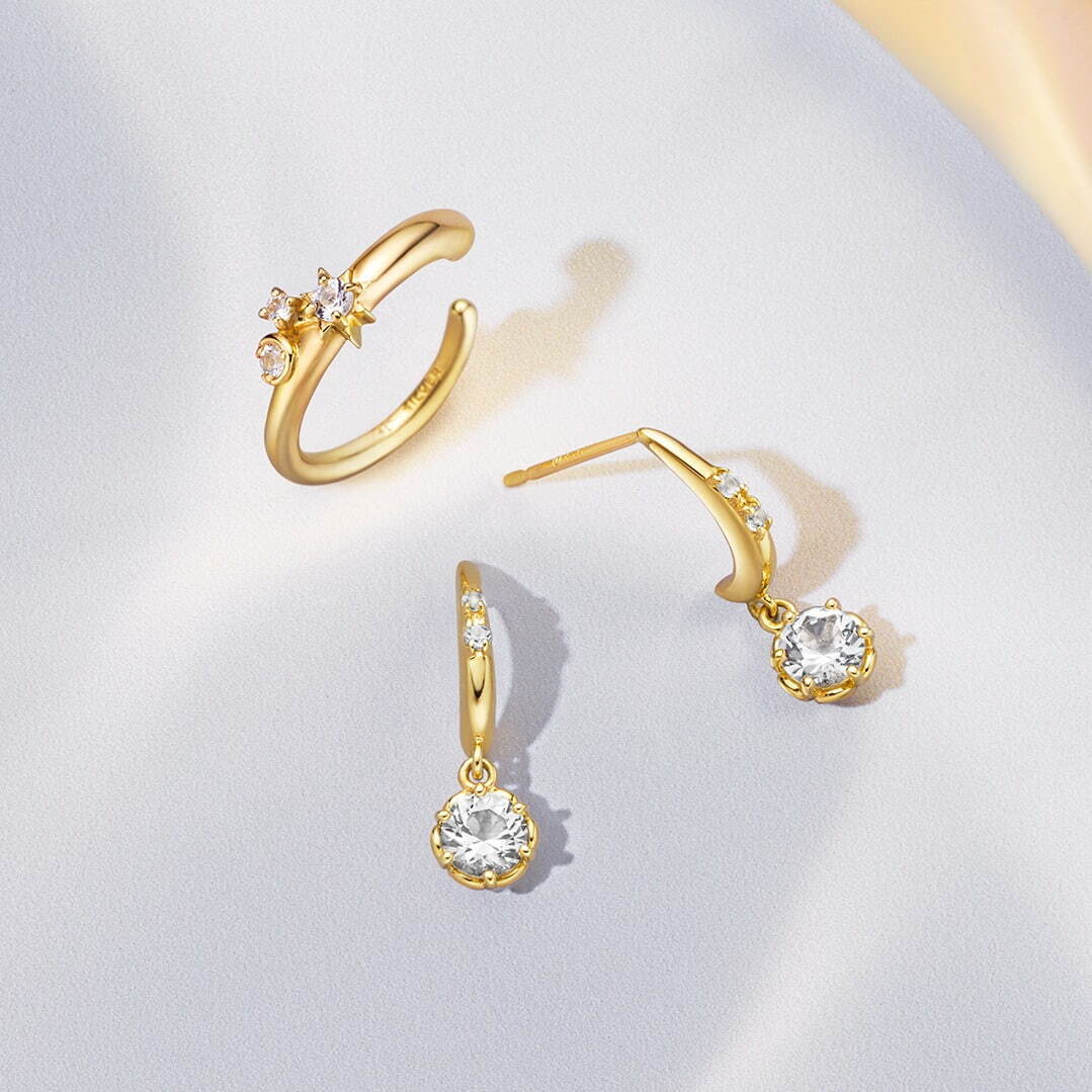 SV(K18YGc) Ear Cuff & Pierced Earrings set / Topaz 22,000円