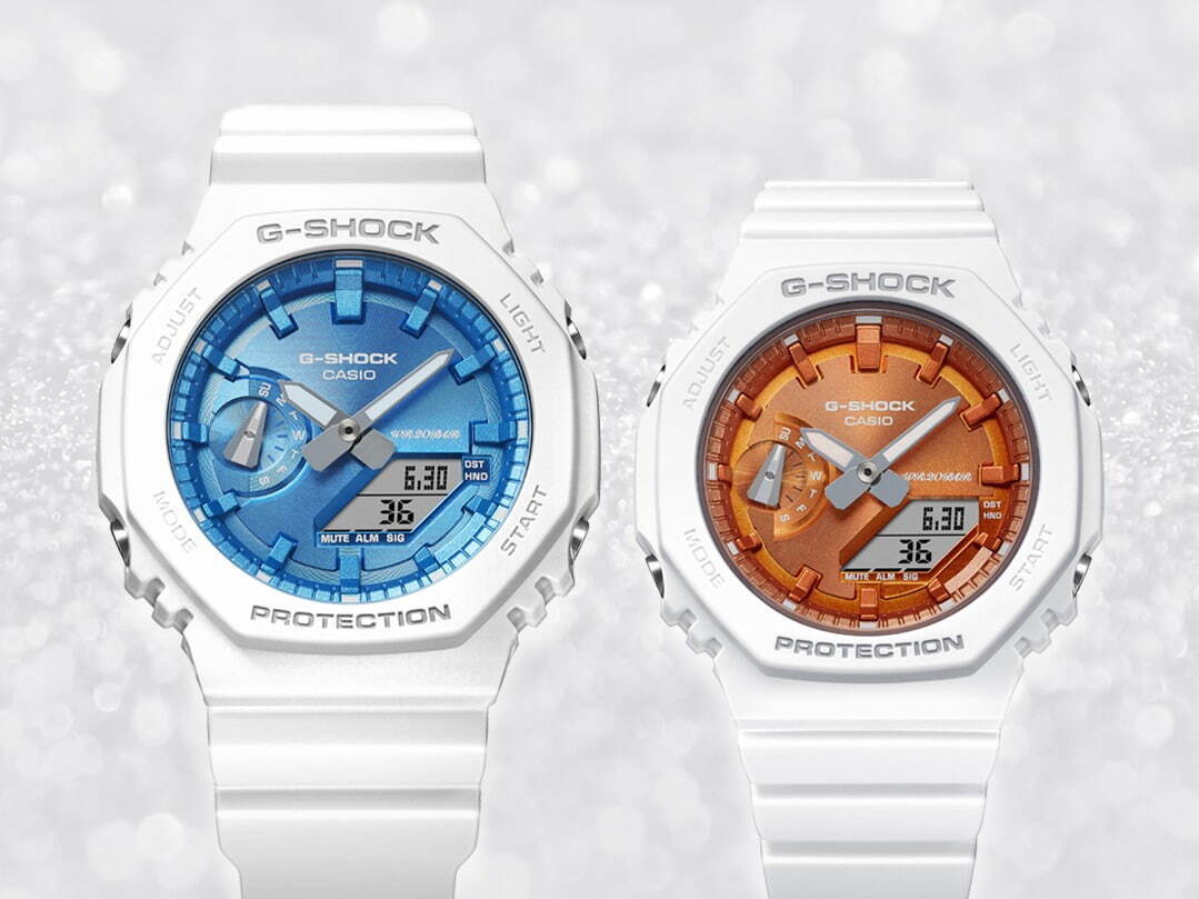 G-SHOCK&BABY-Gの冬限定ペアウオッチ、白ベゼル×メタリック文字板で表す“冬の煌めき”｜写真4