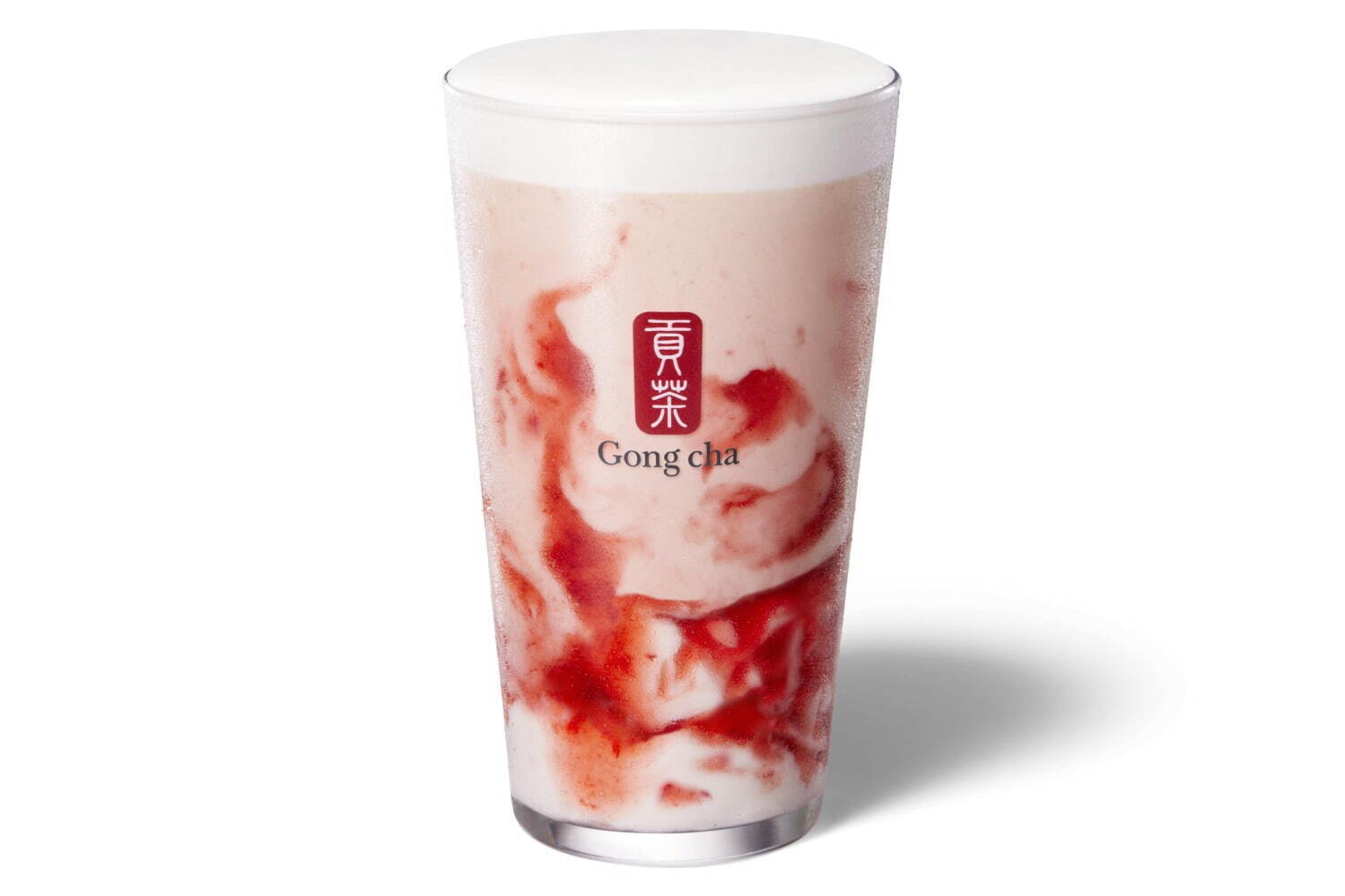 ゴンチャ(Gong cha) いちご杏仁 ミルクティー｜写真4