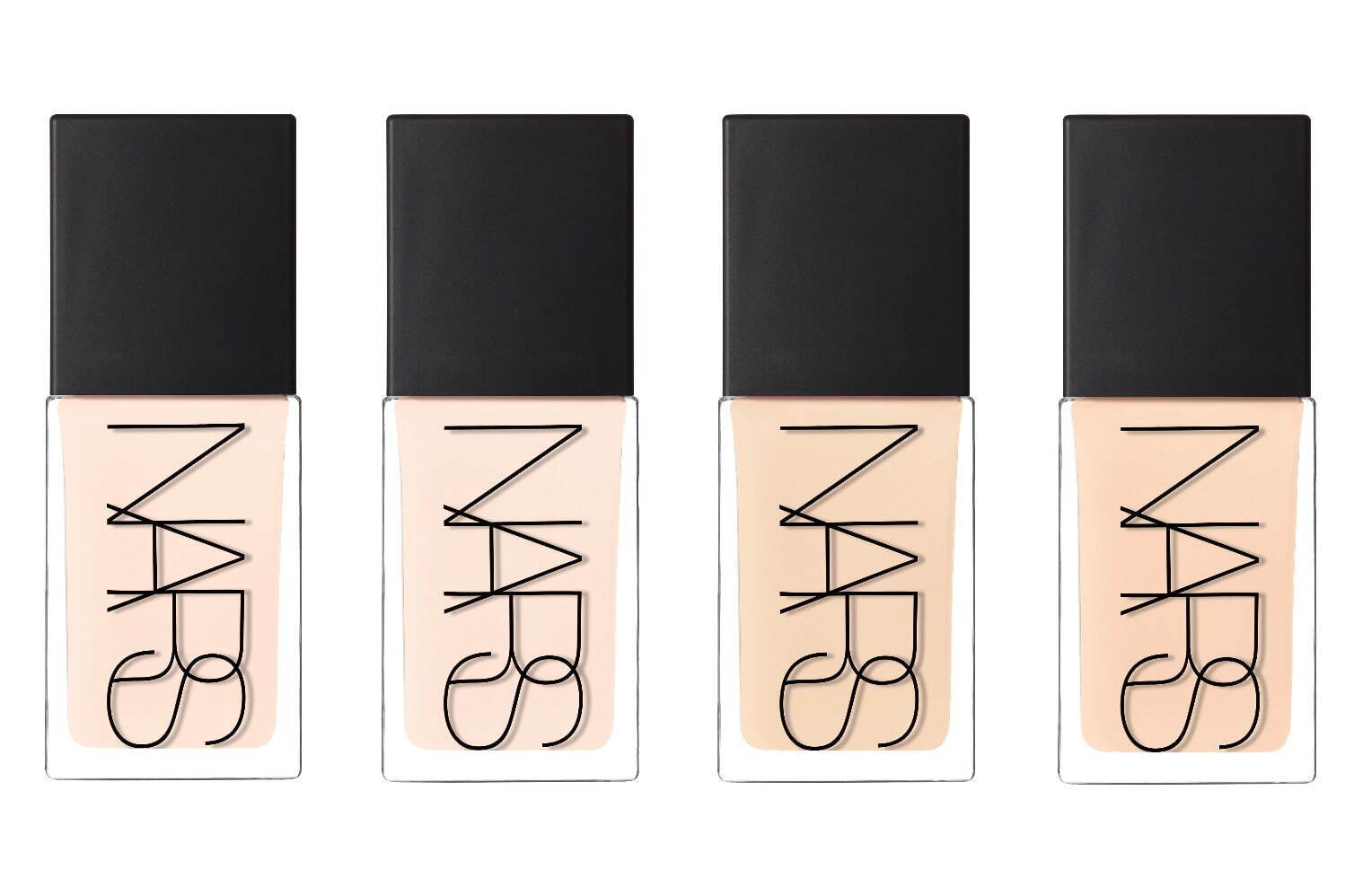 左から)「NARS ライトリフレクティングファンデーション」04335,04336,04337,04338 30mL 各7,150円＜新色＞