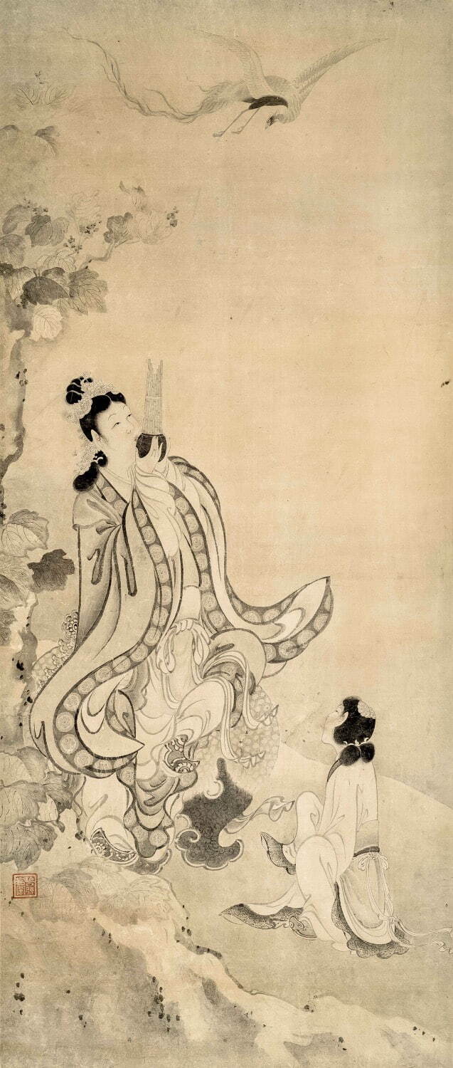 重要文化財 岩佐又兵衛 《弄玉仙図》 元和期(1615-24年)頃
紙本墨画淡彩 一幅 摘水軒記念文化振興財団蔵