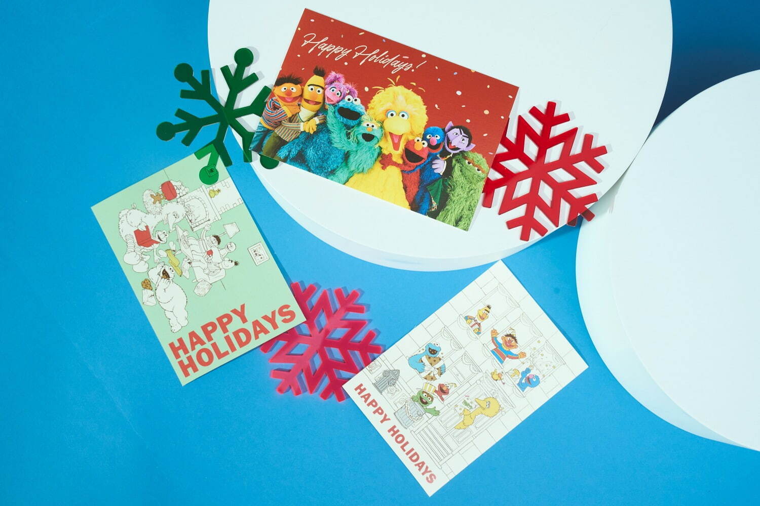 HAPPY HOLIDAYS ポストカード(ミント、レッド、アイボリー) 242円