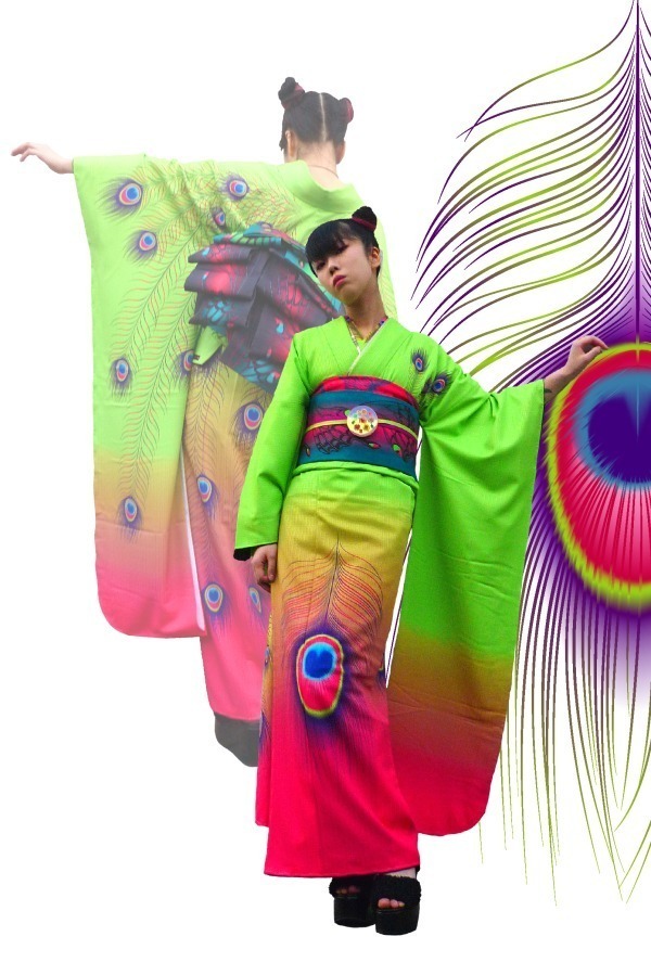 イロカ 振袖「peacock feather」LIME 89,640円(税込)