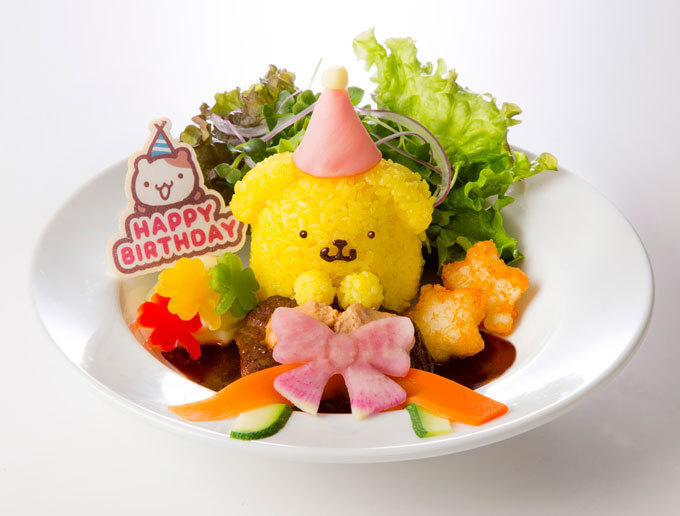 「ポムポムプリン カフェ」4店にてポムポムプリンの誕生日を祝う限定メニュー、豪華プレートや苺デザート｜写真1