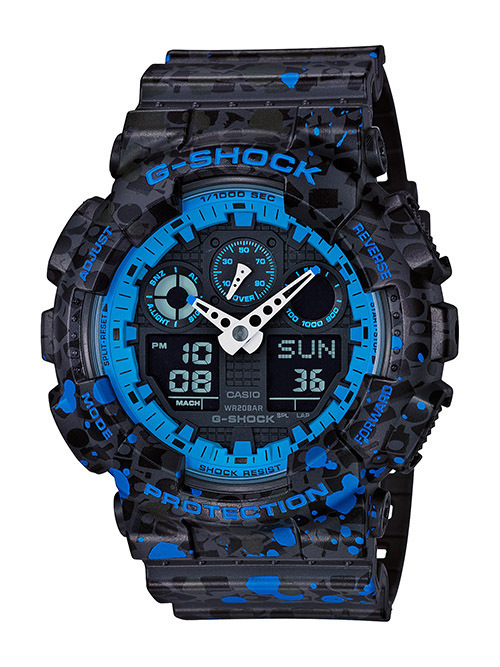 G-SHOCK×STASH、ブルーのスプラッター柄を配したコラボモデル発売｜写真1