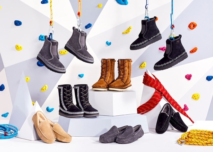 UGG×ホワイトマウンテニアリングのコラボメンズシューズ、フリンジ付きフォークロア調デザイン｜写真1