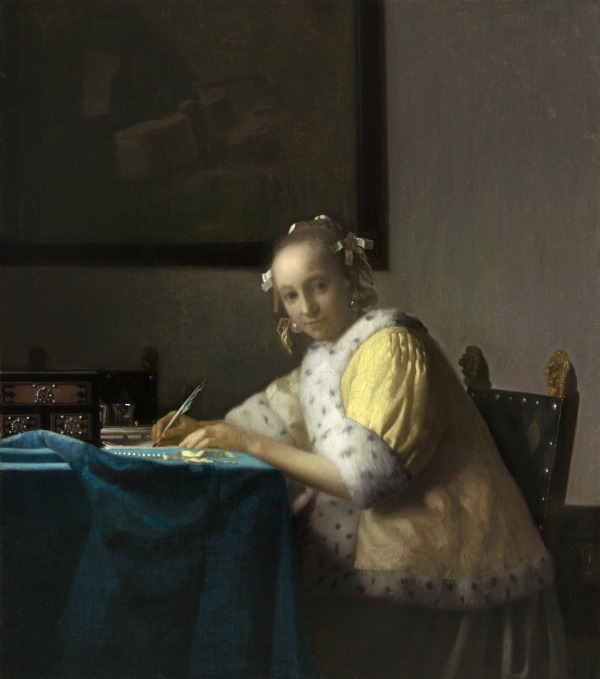 ヨハネス・フェルメール《手紙を書く女》1665年頃
ワシントン・ナショナル・ギャラリー National Gallery of Art, Washington, Gift of Harry Waldron Havemeyer and Horace Havemeyer, Jr., in memory of their father, Horace Havemeyer, 1962.10.1