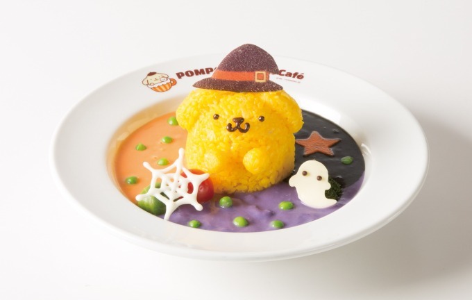 「ポムポムプリンカフェ」秋のハロウィンメニュー、魔法使いプリンのシチューや黒猫マフィンのパスタ｜写真1