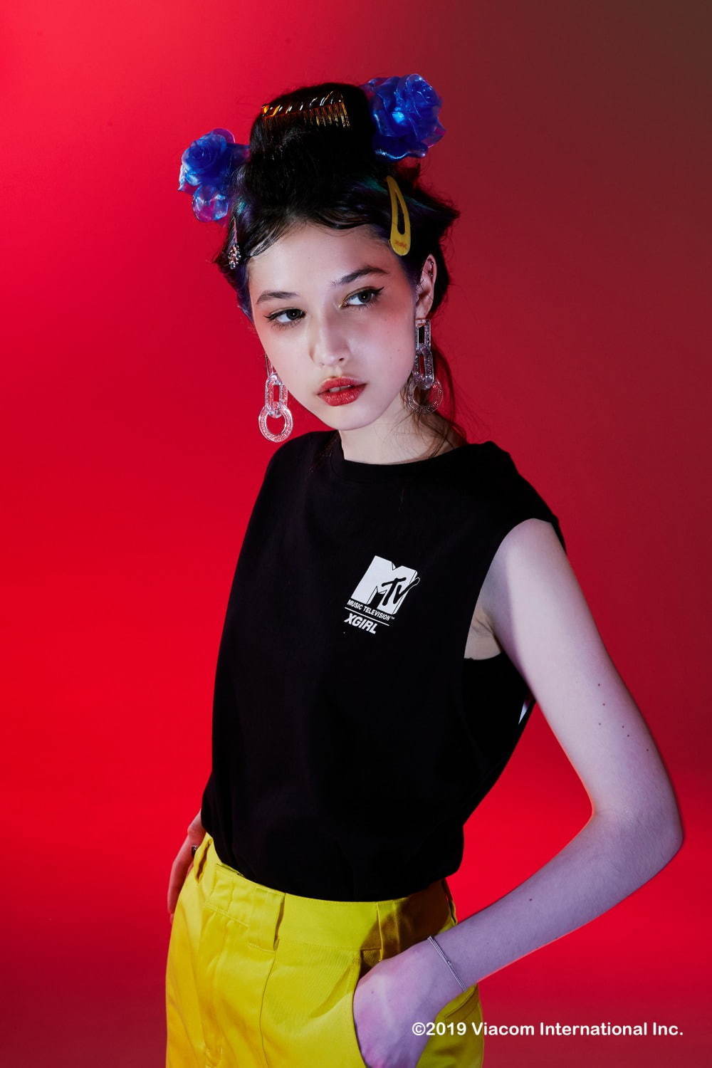 X-girl×MTV、“浮世絵”とMTVロゴをモチーフにしたTシャツやタンクトップなど｜写真3