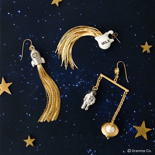 Milky Rocket Pierce/ Milky Way pitcher Pierce (1piece) 各9,000円+税
Milky Way Spacewalk Pierce (1piece) 10,000円+税