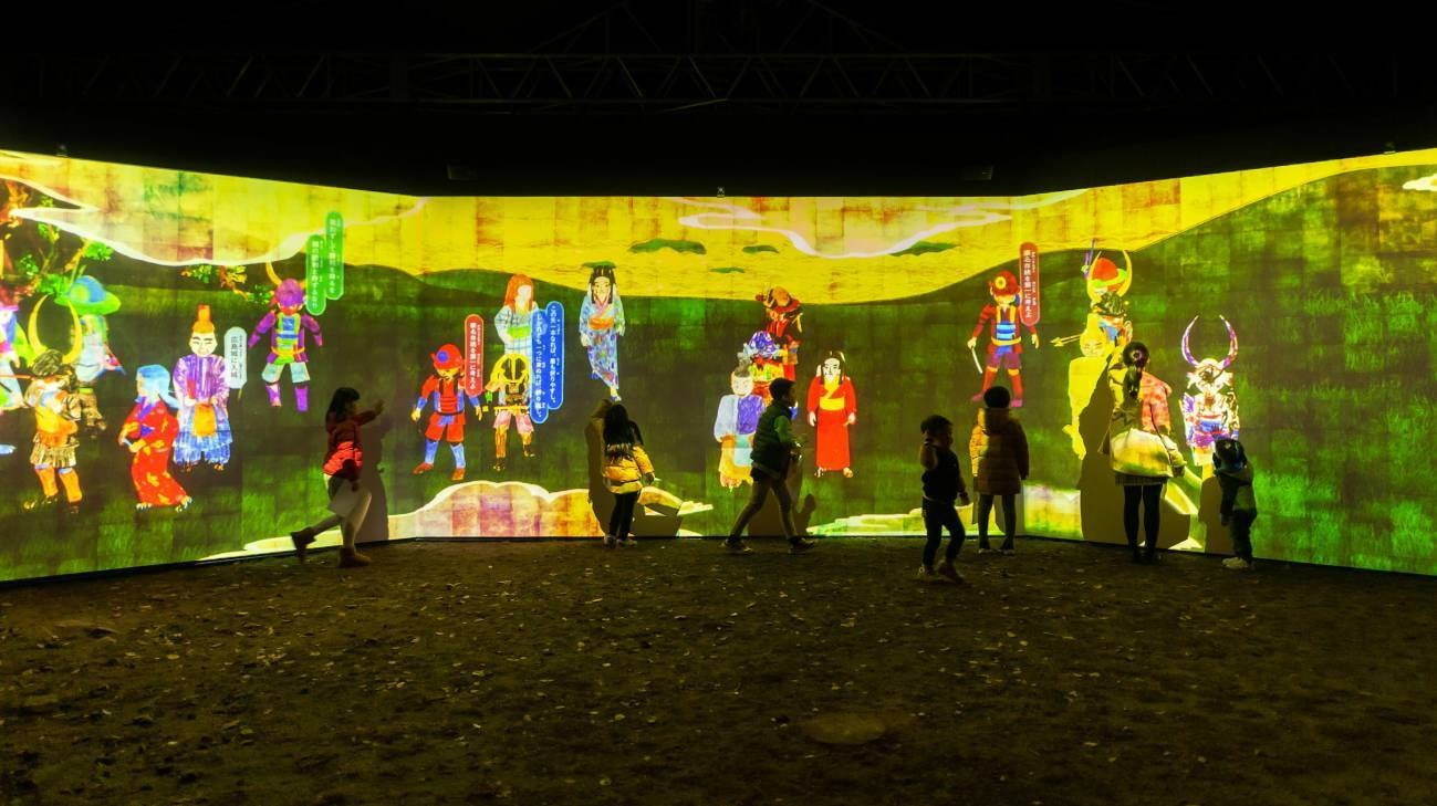 お絵かき黒田官兵衛 / Sketch Kuroda Kanbei
teamLab, 2019, Interactive Digital Installation, Sound: Hideaki Takahashi, Kenta Matsukuma, Jun Tanaka (Big Cats Creatives)