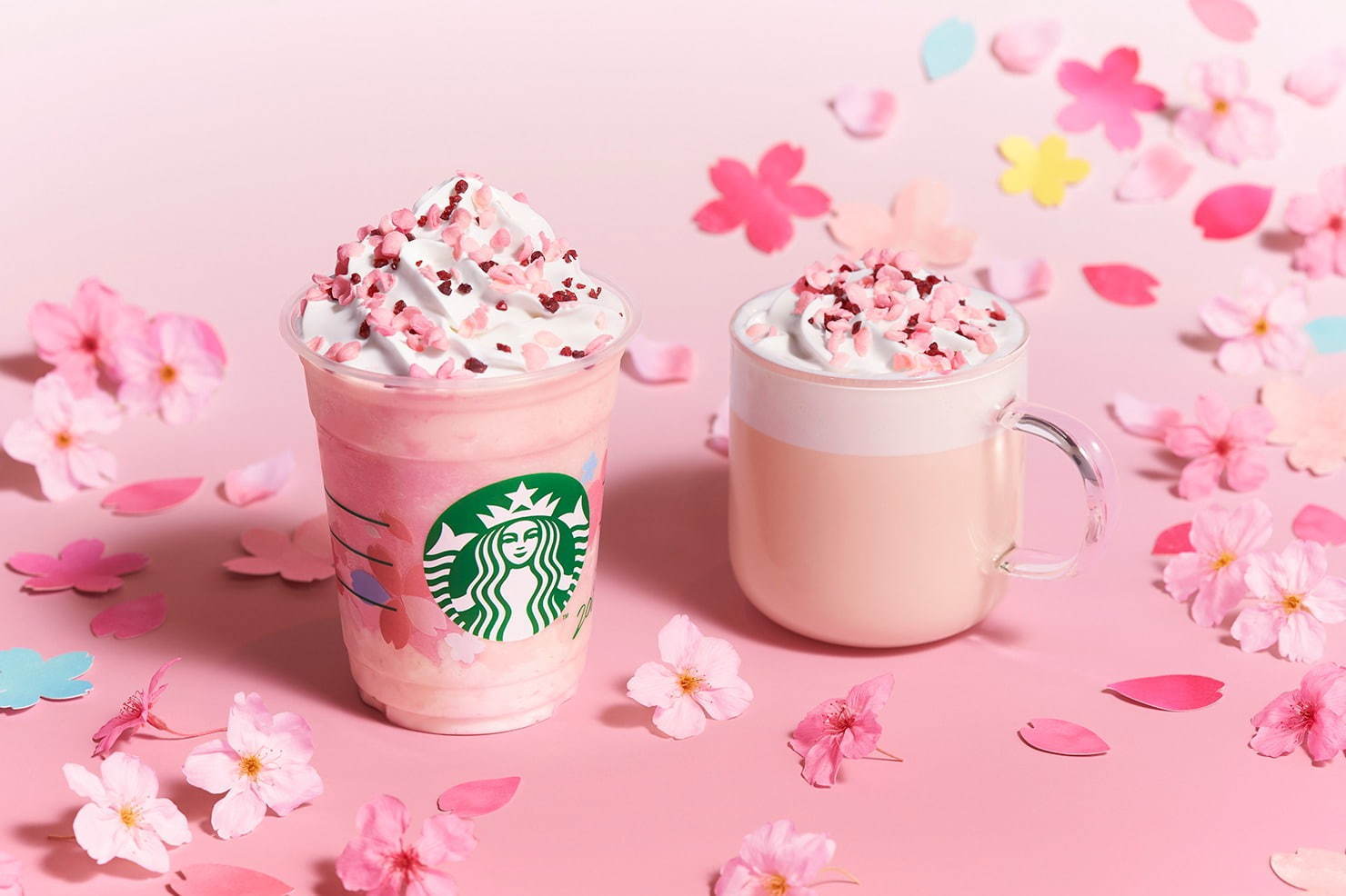 スターバックス(Starbucks Coffee) さくら ミルクプリン フラペチーノ さくら ミルク ラテ｜写真1