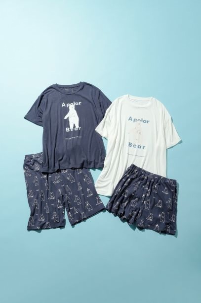 HOMMEワンポイント冷感Tシャツ 4,600円＋税
HOMMEシロクマモチーフ冷感ハーフパンツ 5,200円＋税
シロクマワンポイント冷感Tシャツ 4,200円＋税
シロクマモチーフ冷感ショートパンツ 4,200円＋税