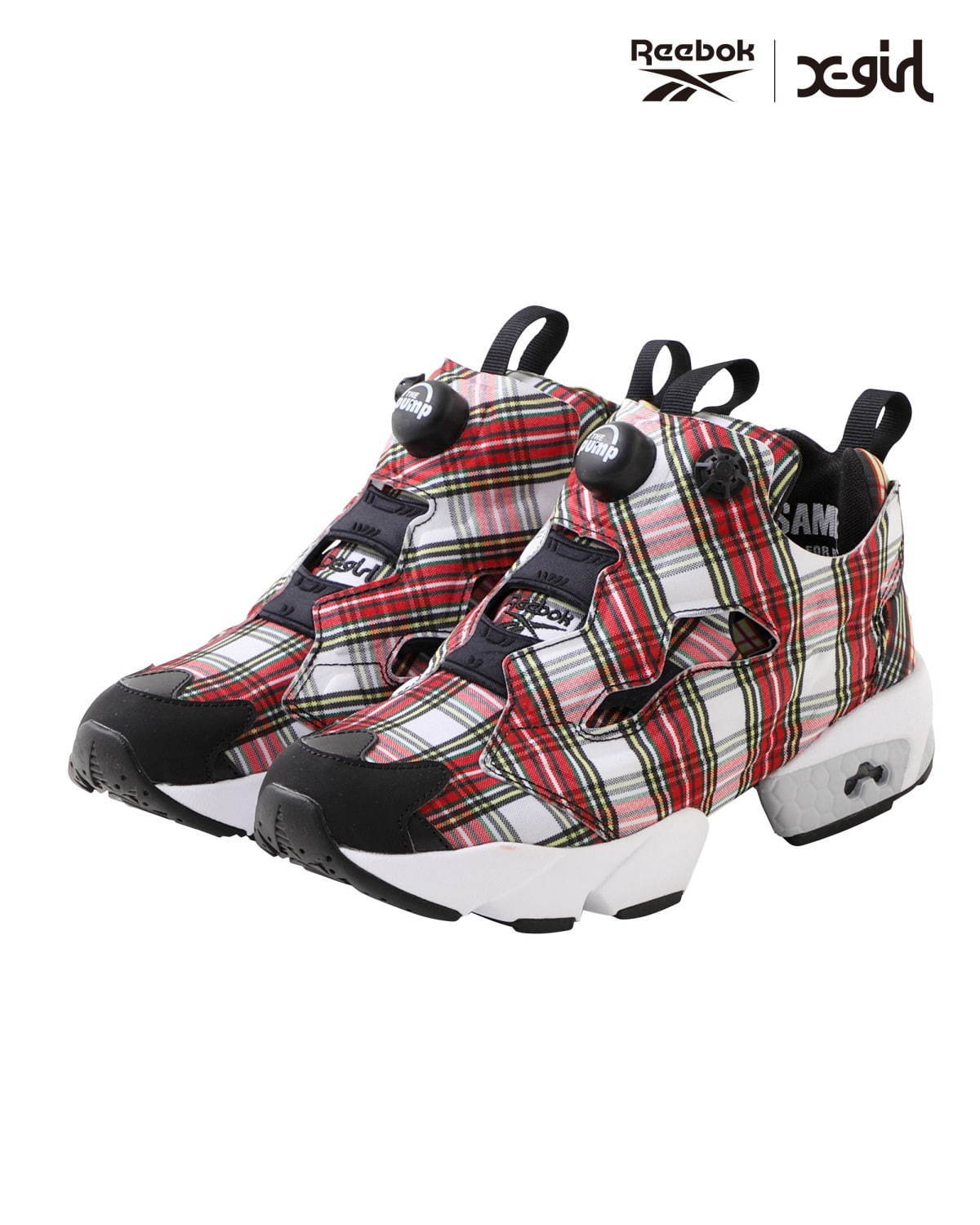 「X-girl × Reebok PLAID INSTAPUMP FURY」18,000円＋税