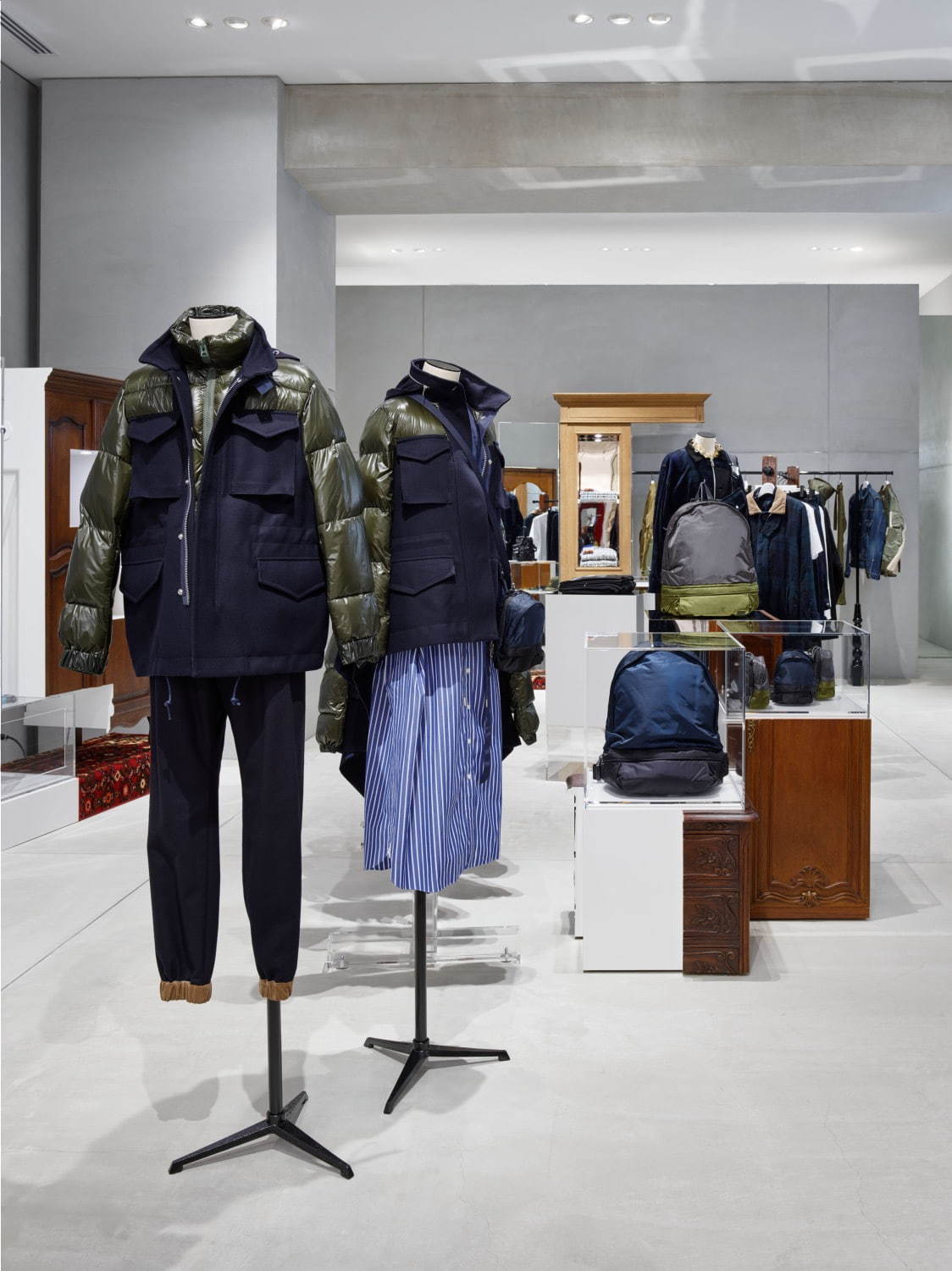 sacai“メルトン×パファー”ジャケット＆ポーターとのコラボバッグ、心斎橋パルコの新店舗で｜写真16