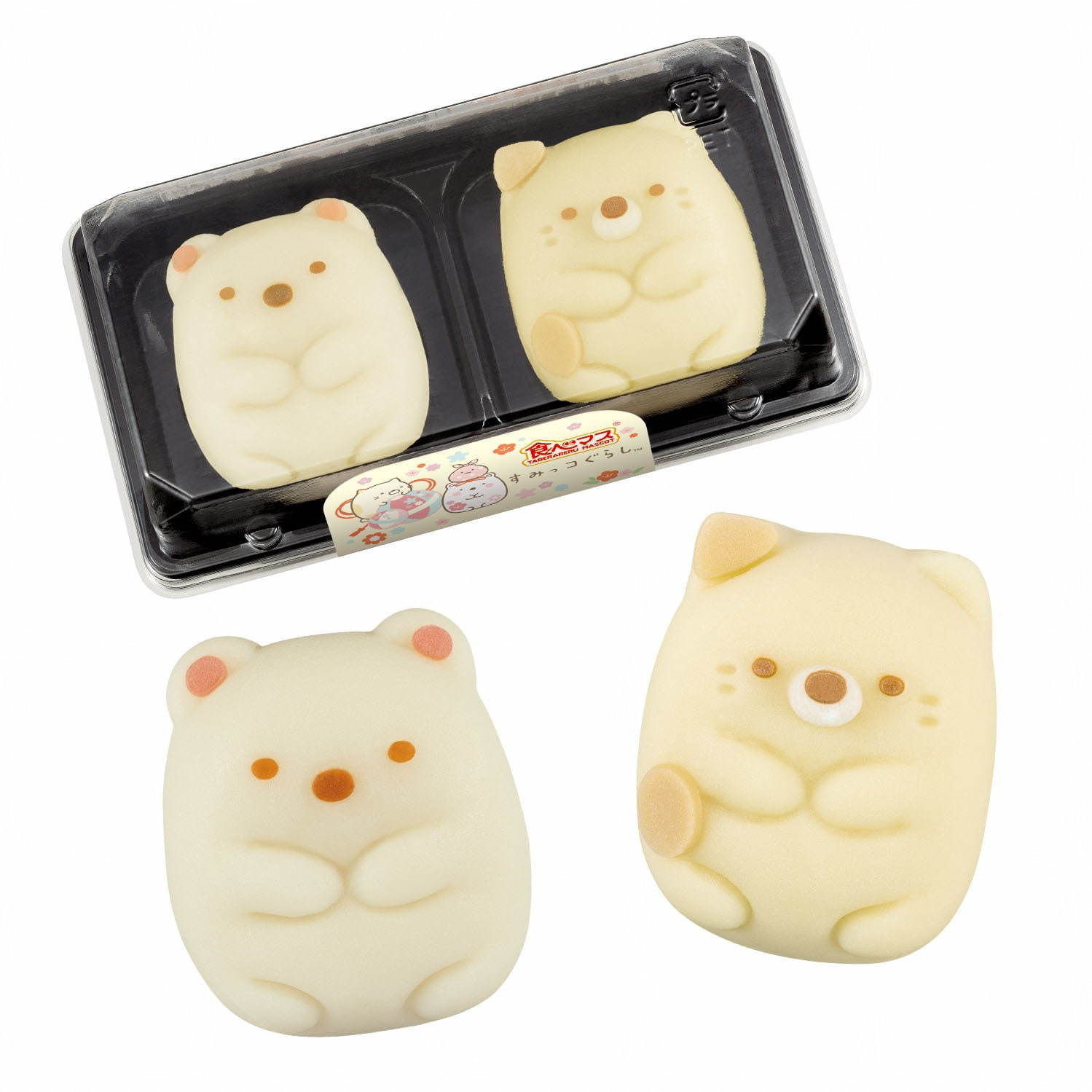 すみっコぐらしの和菓子「食べマス」“つぶらな瞳”のしろくま＆ねこ、いちご＆カスタード味で｜写真2