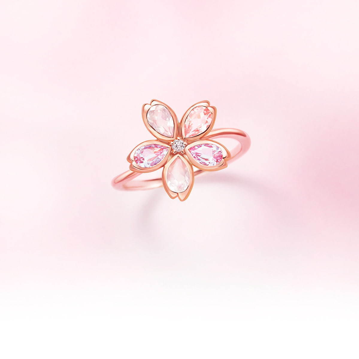 K10PG Ring/Rose Quartz/Pink Tourmaline/Synthetic Sapphire/Topaz 36,000円＋税