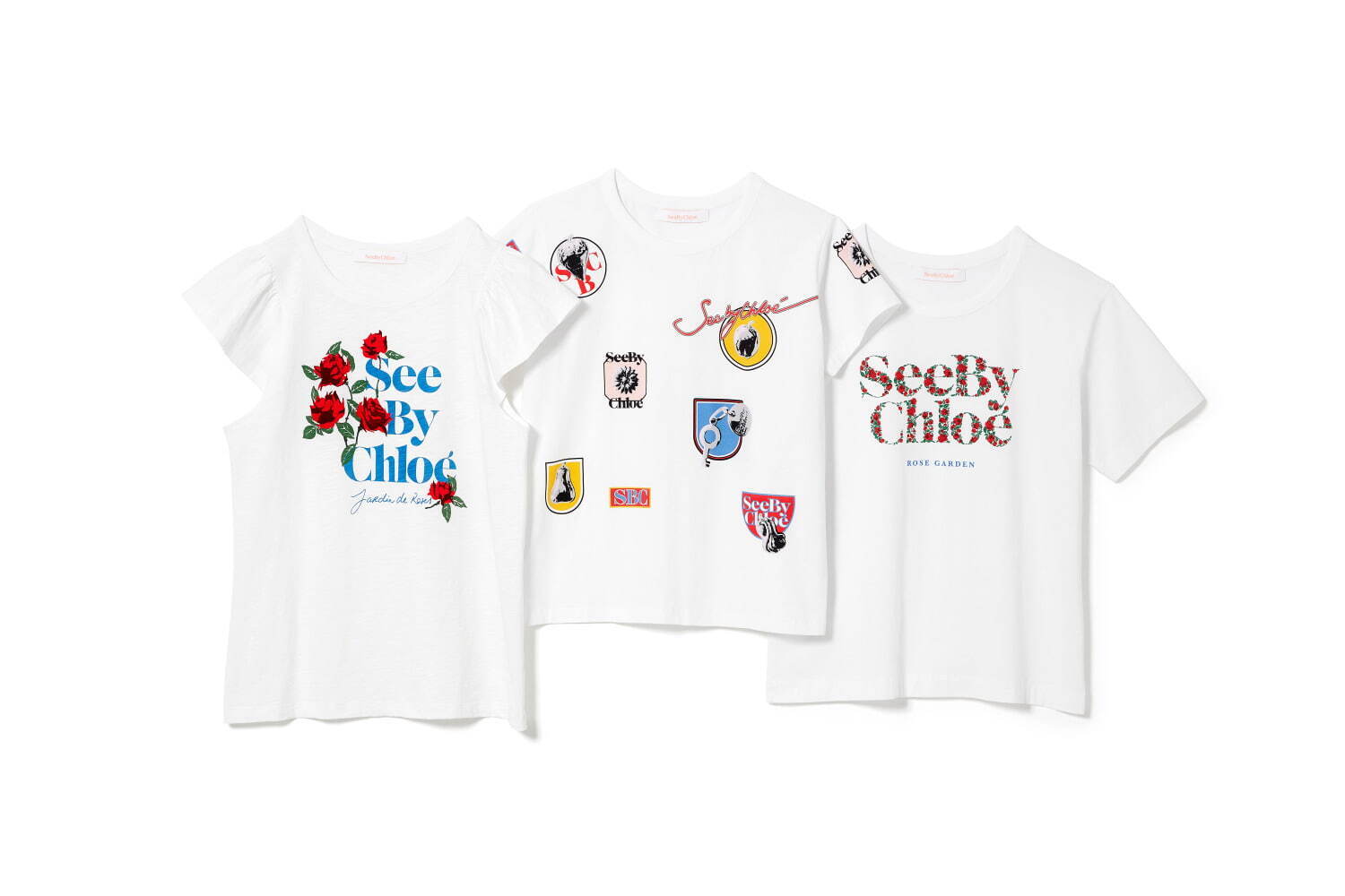 JARDIN DE ROSES TEE
左から)26,400円(税込)、25,300円(税込)、18,700円(税込)