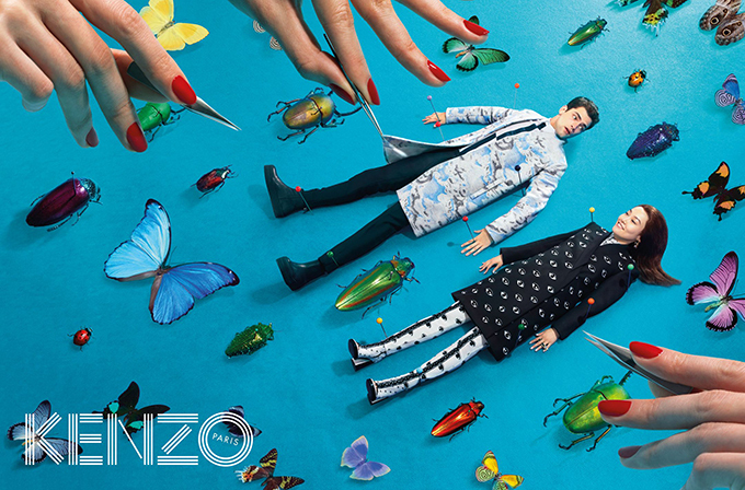 KENZO(ケンゾー)2013-14秋冬の広告で、菊地凛子が標本に!?｜写真2