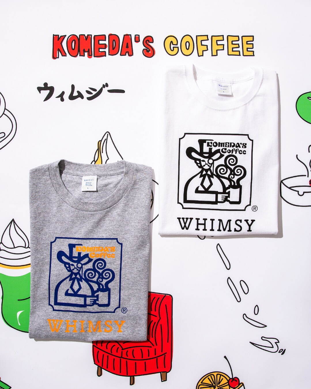 ビームス T×コメダ珈琲店×ウィムジー ソックス、シロノワール＆クリームソーダグラス柄Tシャツなど｜写真5