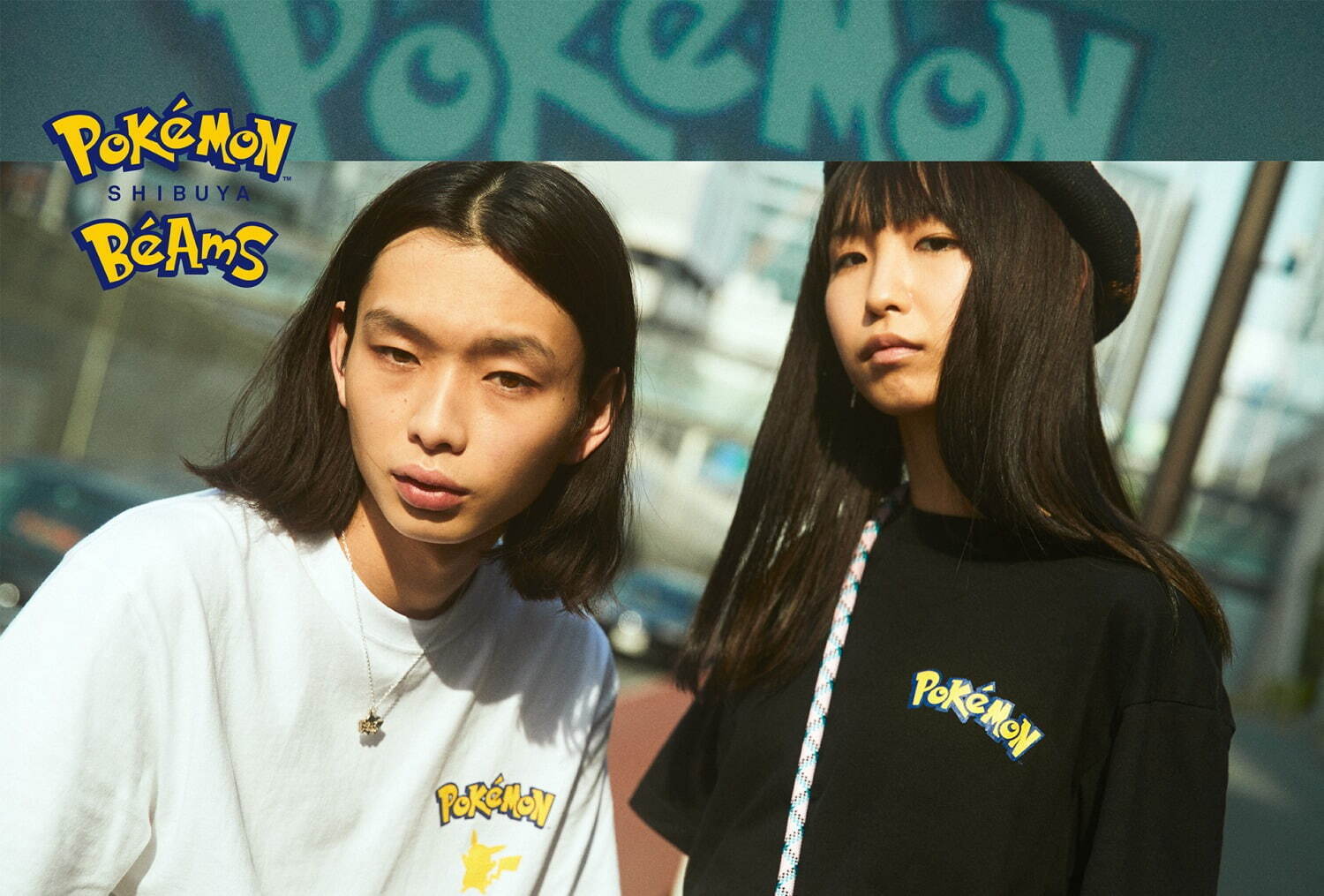 ポケモンセンター×ビームス、ピカチュウ＆ポケモン風ビームスロゴのTシャツやアクセサリー｜写真1