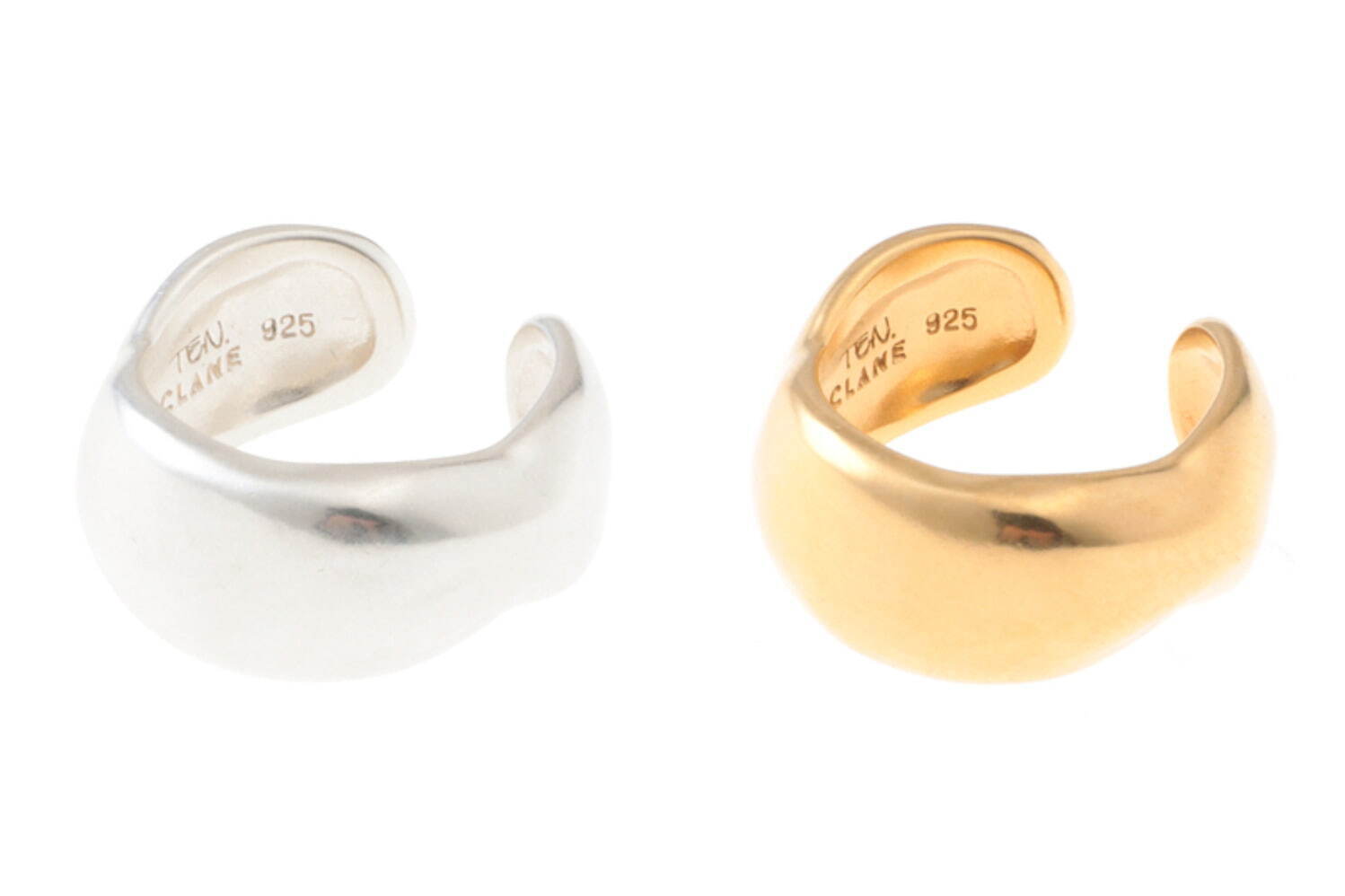 TEN.×CLANE EAR COMBI PLUMP RING
シルバー：13,200円 / 素材：シルバー925
ゴールド：15,400円 / 素材：シルバー925に18金メッキ