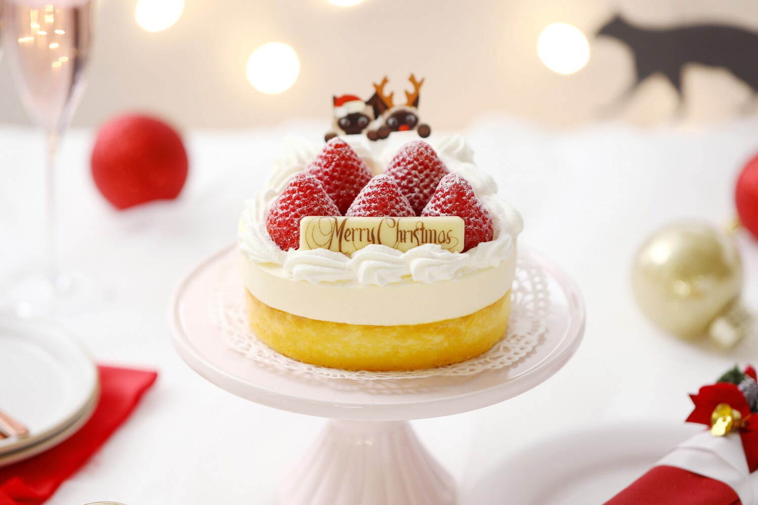 XmasねこねこWチーズケーキ 直径約11cm 2,970円