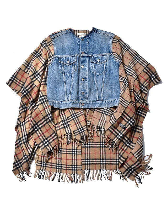 Denim Trucker JKT Rebuild Poncho "Muffler Patchwork" 88,000円