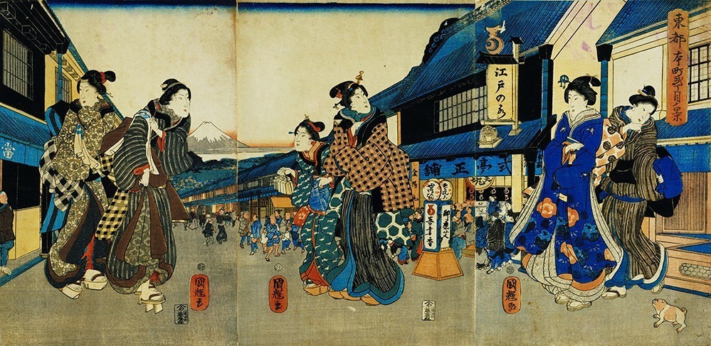 歌川国輝 東都本町弐丁目ノ景 弘化(1844～48)頃 国立歴史民俗博物館蔵