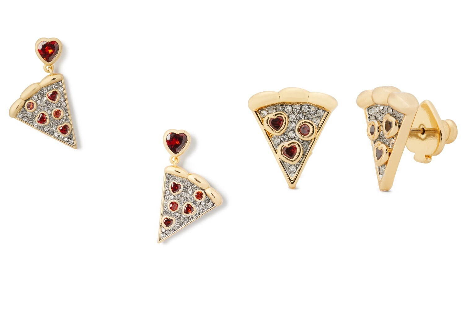 左から)pizza drop earrings  13,200円、pizza studs  11,000円
※2021年12月上旬発売予定。