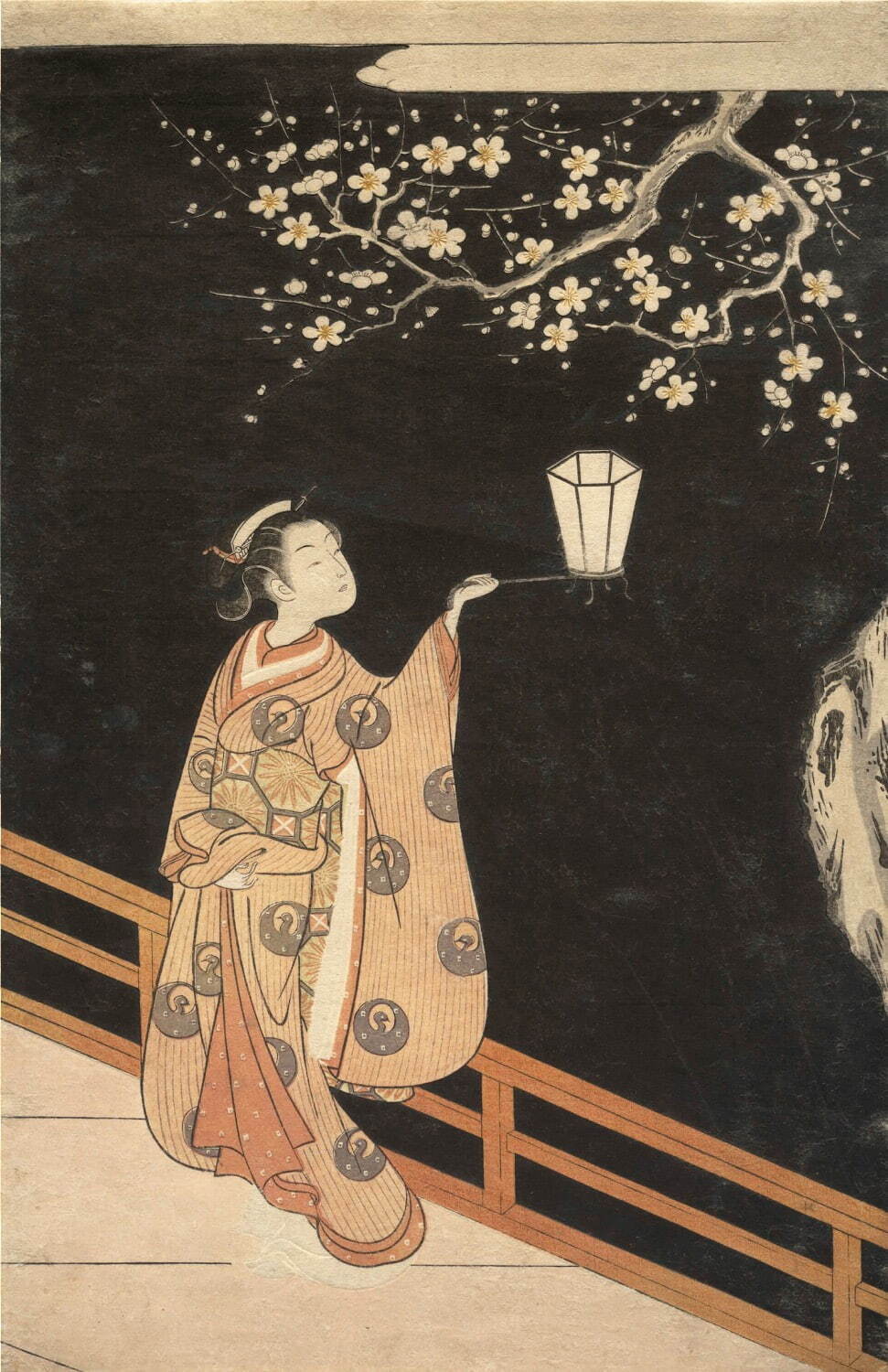 鈴木春信《夜の梅》1766年(明和3)頃 メトロポリタン美術館蔵