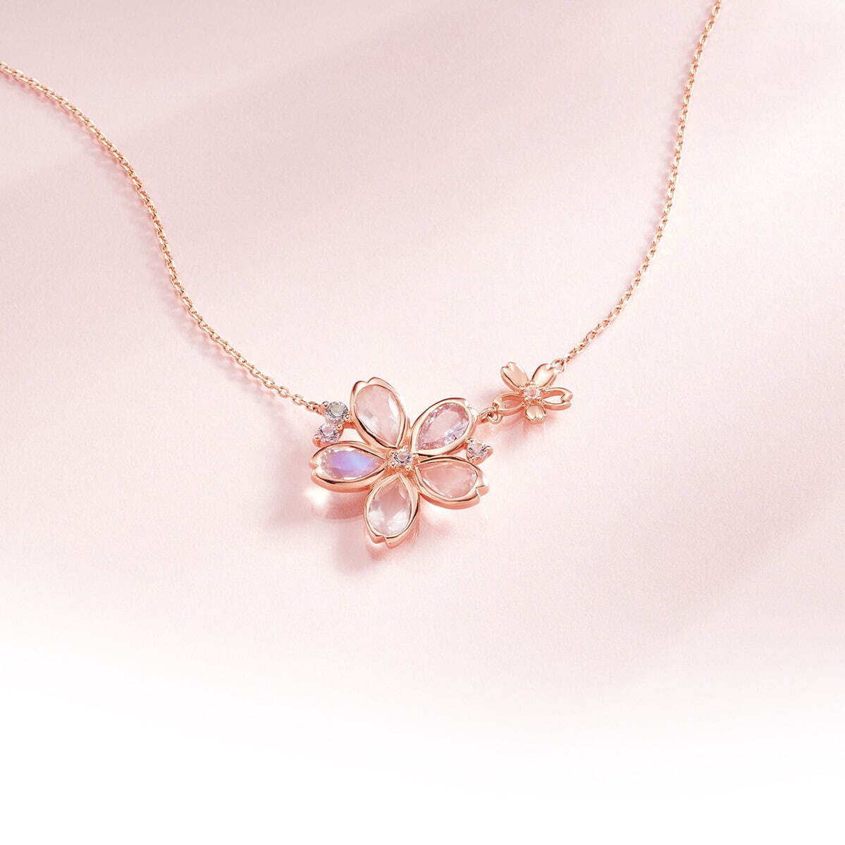 K10PG Necklace/Rose Quartz/Feldspar/Synthetic Sapphire/Topaz  41,800円