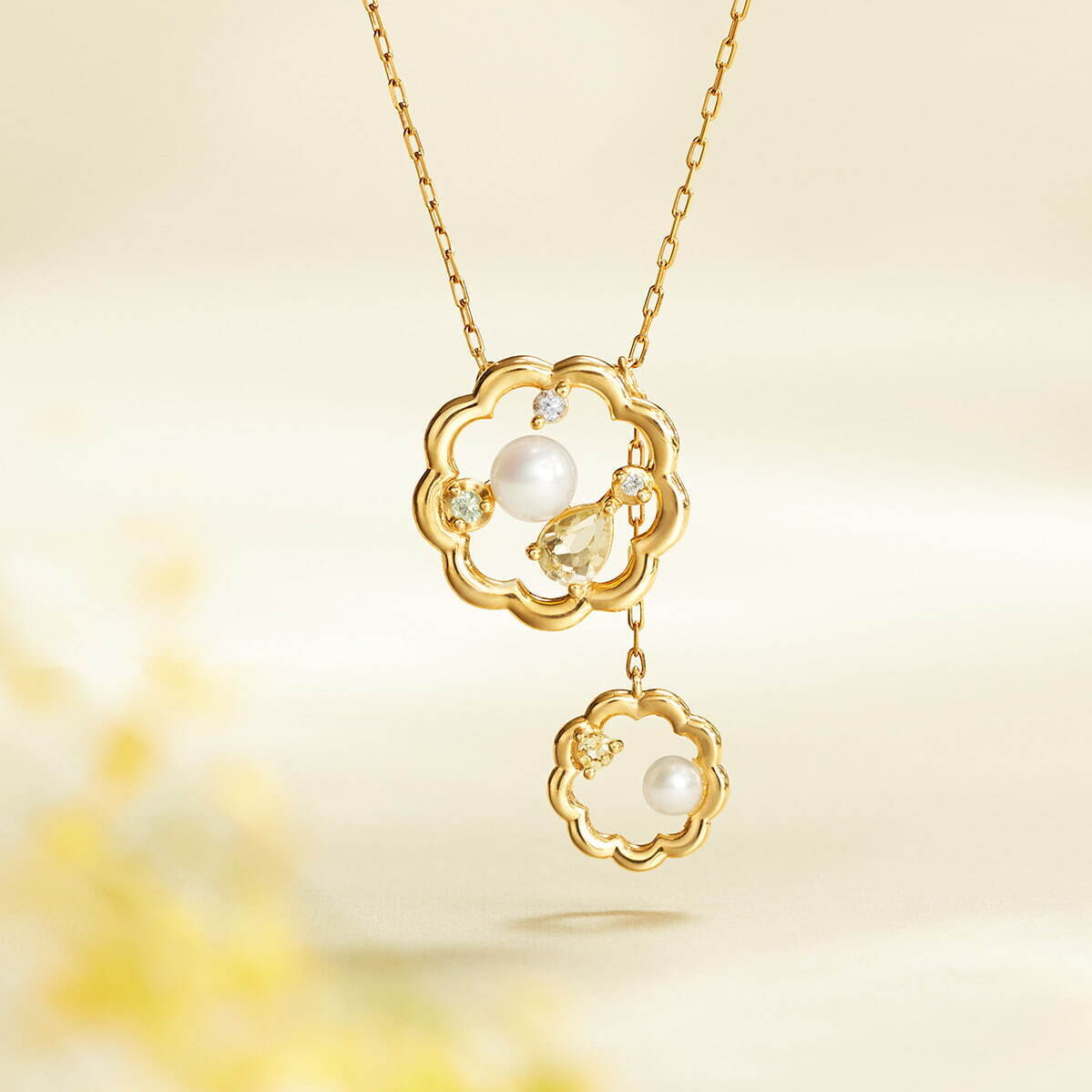 K10YG Necklace / Pearl / Quartz / Peridot / Topaz 39,600円