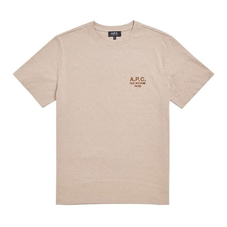 A.P.C.ブティック限定カラー ロゴTシャツ 
大阪梅田店、大阪ねんば店限定(ベージュボディ×ヘーゼルナッツ刺繍) 14,300円