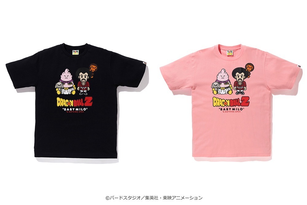 「ベイプ×ドラゴンボールZ 魔人ブウ＆ミスター・サタン ベイビーマイロ TEE」メンズ 9,900円／キッズ 6,600円