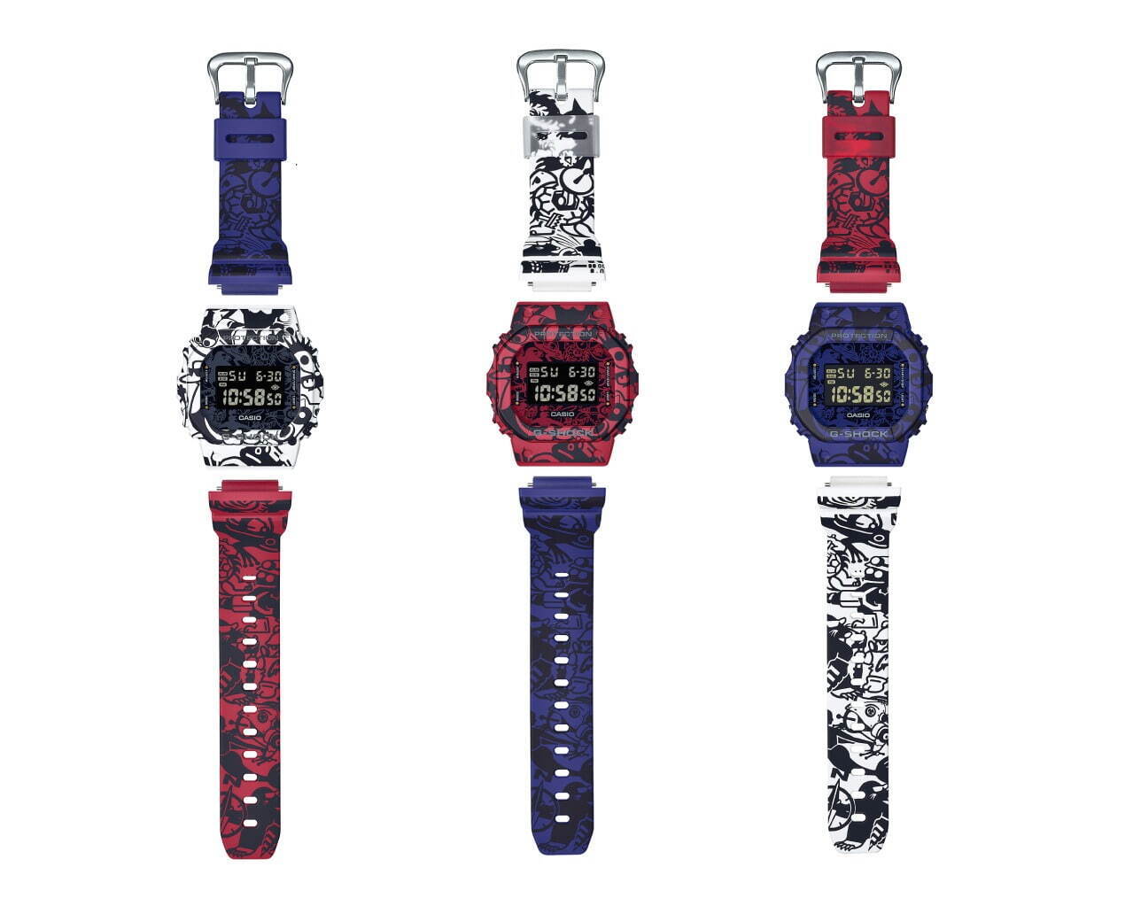 「MY G-SHOCK DWE-5610-UNIVERSE」各18,700円