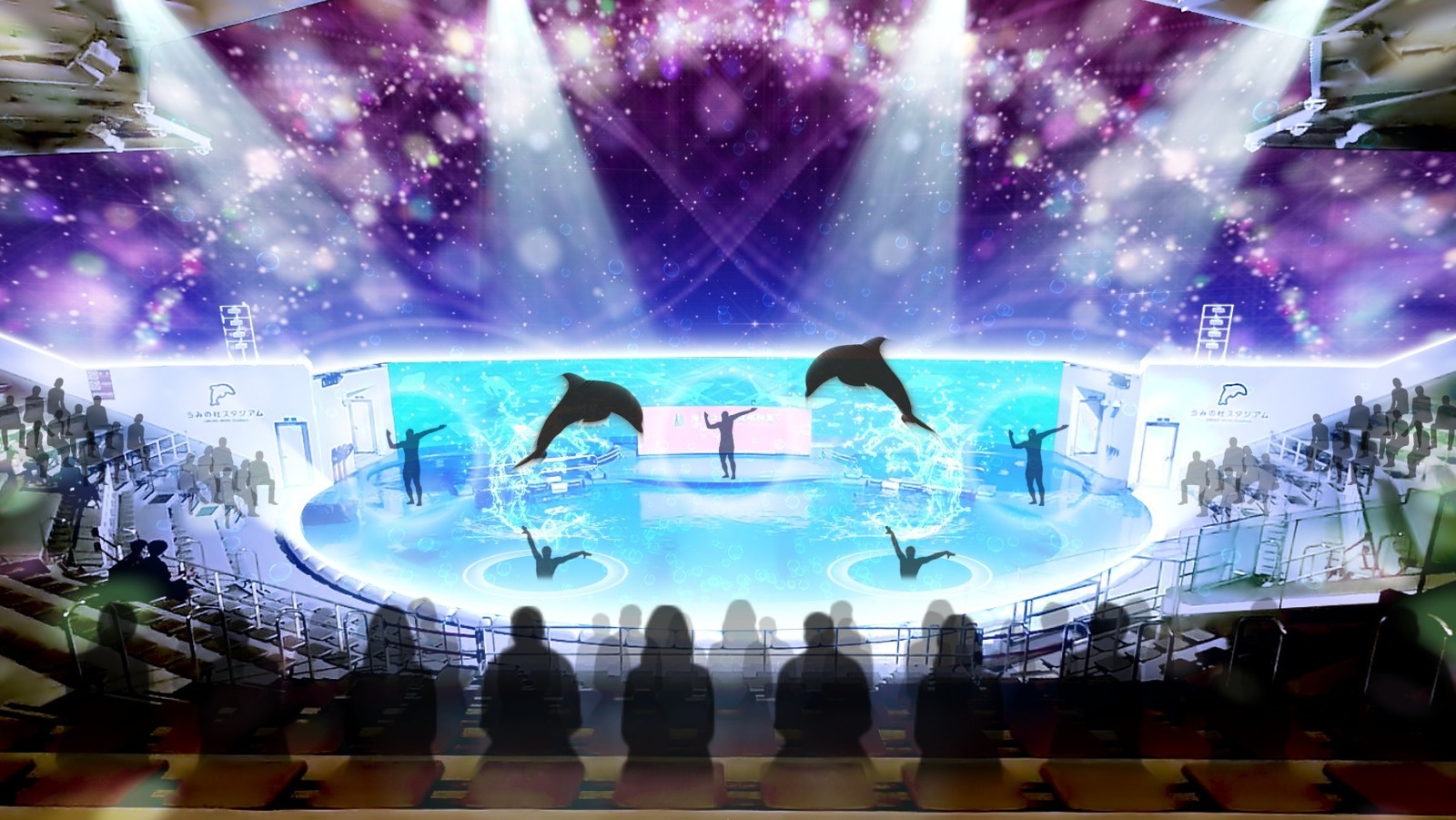 仙台うみの杜水族館のナイトアクアリウムシアター「シートピア」夜の水族館でイルカ×ダンス×光のショー｜写真7