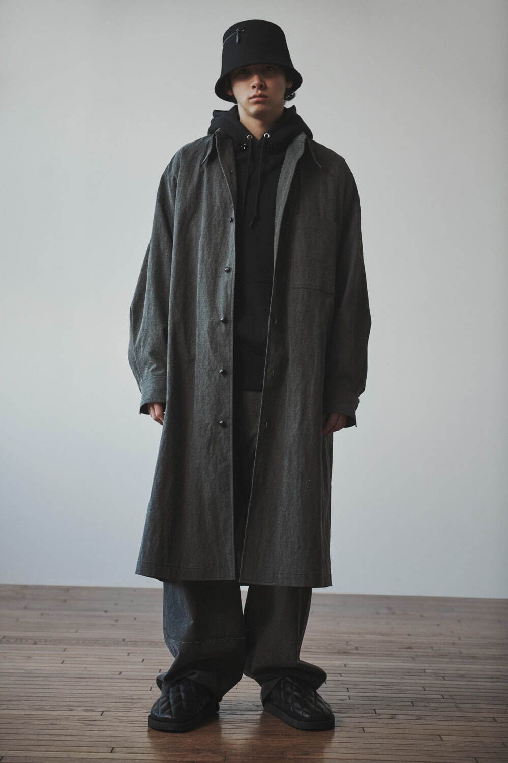 COTTON/LINEN CANVAS INK COATING BACK POCKET COAT 100,100円