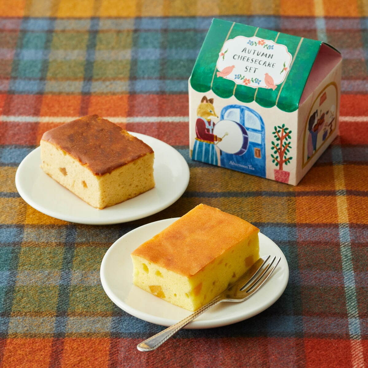 秋のチーズケーキセット マロン＆さつまいも 630円