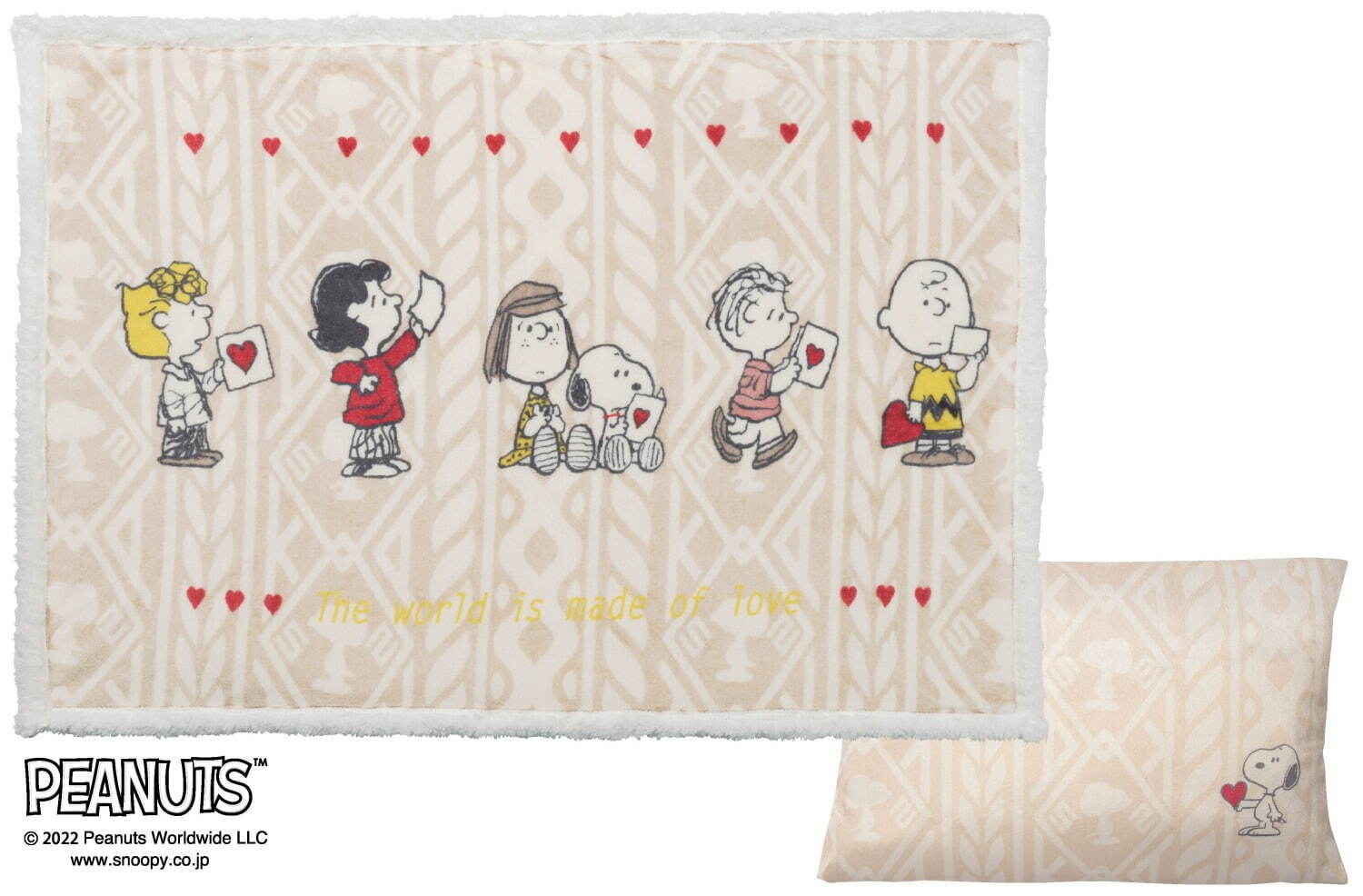 PEANUTS クッション in ブランケット 4,400円(サイズ：100cm×70cm)