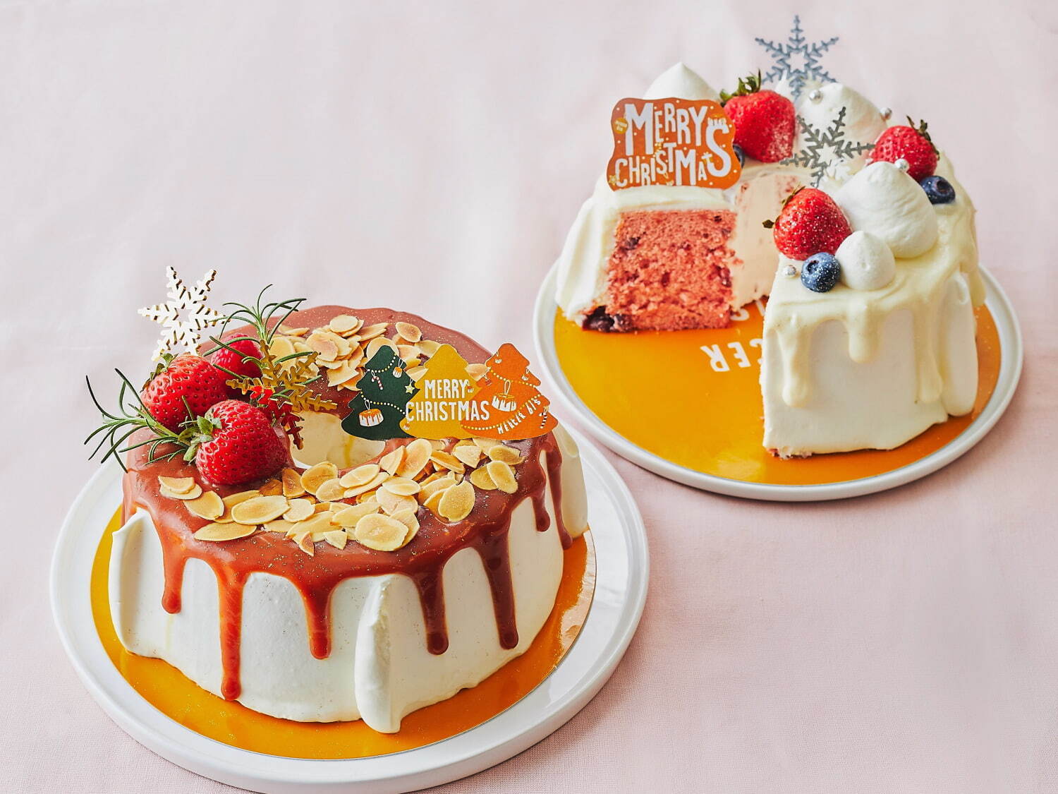 マーサー ビス ギンザ＜クリスマスシフォンケーキ＞(左)4,300円／(右)4,800円