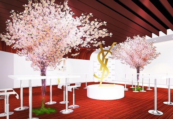 六本木ヒルズに一足早く桜が登場！イヴ・サンローラン・ボーテが2日間限定のお花見イベント開催｜写真1